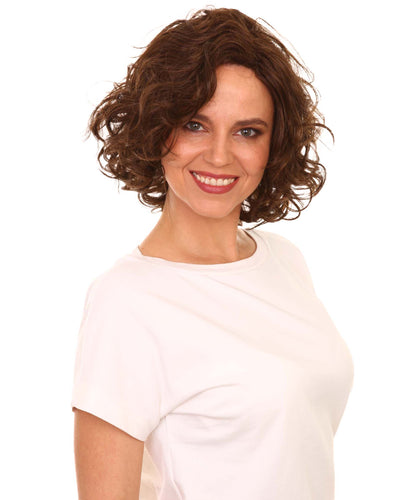 Medium Brown Curly Asymmetrical Hairstyles