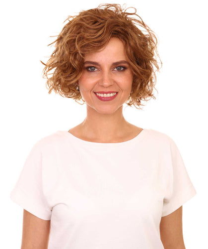 Medium Auburn with Light Aurburn Tipss Curly Asymmetrical Hairstyles