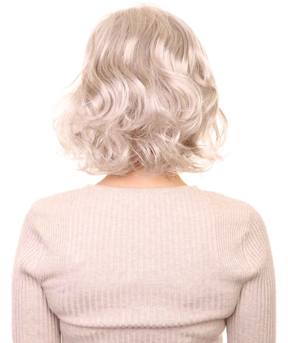 Light Silver Grey bob wigs with side part and bangs