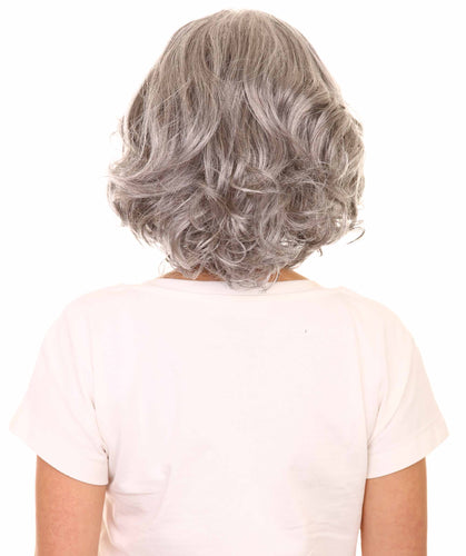 Salt & Pepper Grey with Silver Grey HL Front layered bob wig