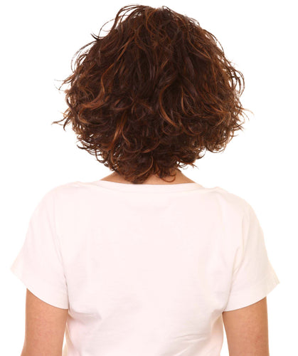 Dark Brown with Auburn highlights 2 Curly Asymmetrical Hairstyles