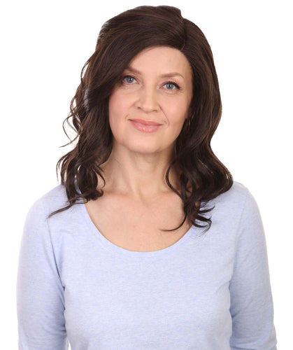 Dark Brown synthetic swiss lace front wigs