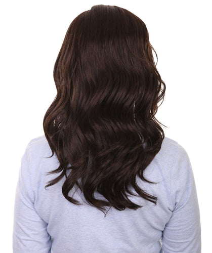 Dark Brown synthetic swiss lace front wigs