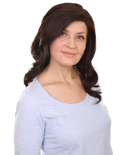 Dark Brown synthetic swiss lace front wigs