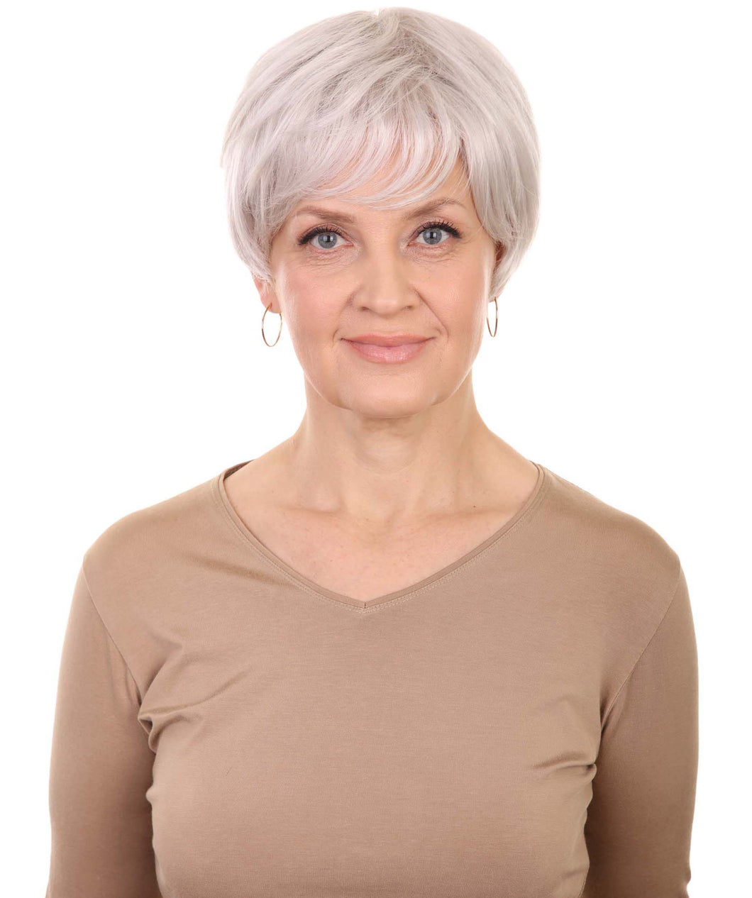 Silver Grey monofilament wig