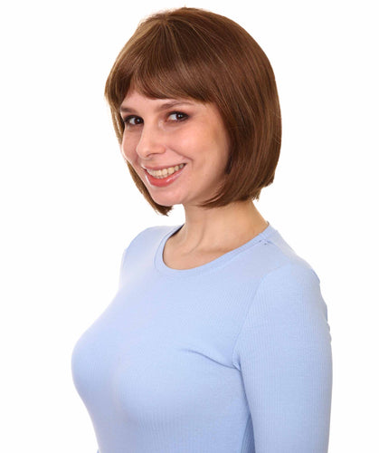 Light Brown with Blonde Highlight Front (Front) bob wigs for women