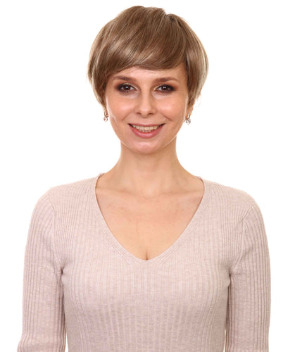 Light Ash Brown with Light Blonde Frost monofilament wig