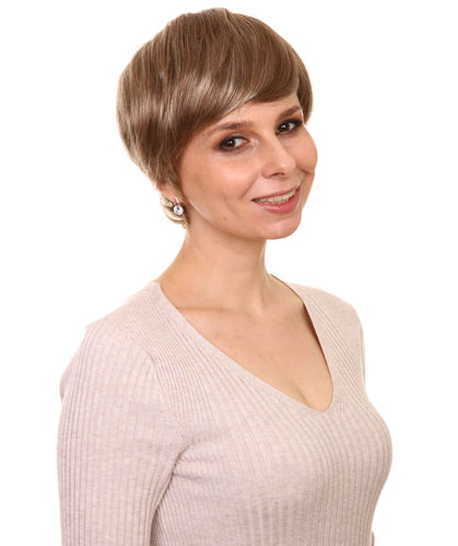 Light Ash Brown with Light Blonde Frost monofilament wig