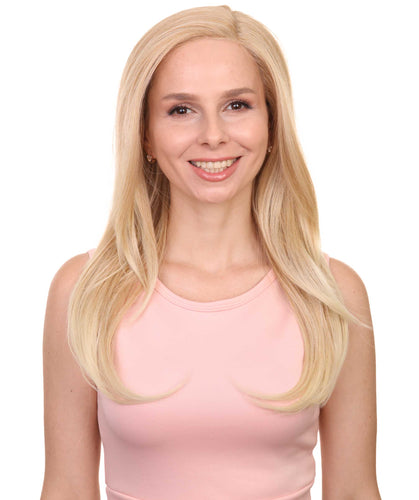 Golden Blonde with 613 Plantinum Tips swiss lace front wig