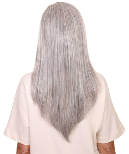 Salt & Pepper Grey with Silver Grey HL Front swiss lace front wig